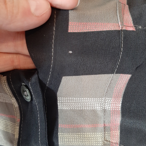 Silk plaid equipment button up xs shirt - Picture 3 of 5